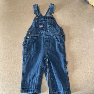 Classic Vintage Blue Denim Kids 12M Overalls